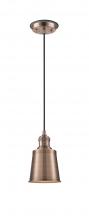  201CBP-ACBK-M9-AC - Addison - 1 Light - 5 inch - Antique Copper - Cord hung - Mini Pendant