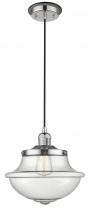  201CBP-PNBK-G544 - Oxford - 1 Light - 12 inch - Polished Nickel - Cord hung - Mini Pendant