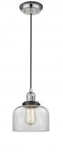  201CBP-PNBK-G72 - Bell - 1 Light - 8 inch - Polished Nickel - Cord hung - Mini Pendant