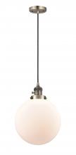  201CSW-AB-G201-10-LED - Beacon - 1 Light - 10 inch - Antique Brass - Cord hung - Mini Pendant