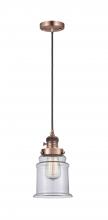  201CSW-AC-G182 - Canton - 1 Light - 6 inch - Antique Copper - Cord hung - Mini Pendant
