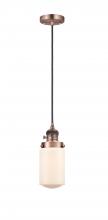  201CSW-AC-G311-LED - Dover - 1 Light - 5 inch - Antique Copper - Cord hung - Mini Pendant