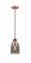  201CSW-AC-G53-LED - Bell - 1 Light - 5 inch - Antique Copper - Cord hung - Mini Pendant