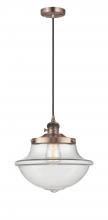  201CSW-AC-G542 - Oxford - 1 Light - 12 inch - Antique Copper - Cord hung - Mini Pendant