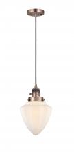  201CSW-AC-G661-7-LED - Bullet - 1 Light - 7 inch - Antique Copper - Cord hung - Mini Pendant