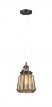  201CSW-BAB-G146-LED - Chatham - 1 Light - 7 inch - Black Antique Brass - Cord hung - Mini Pendant