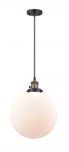  201CSW-BAB-G201-12-LED - Beacon - 1 Light - 12 inch - Black Antique Brass - Cord hung - Mini Pendant