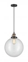  201CSW-BAB-G202-12 - Beacon - 1 Light - 12 inch - Black Antique Brass - Cord hung - Mini Pendant