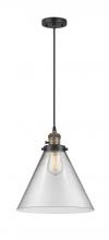  201CSW-BAB-G42-L - Cone - 1 Light - 12 inch - Black Antique Brass - Cord hung - Mini Pendant