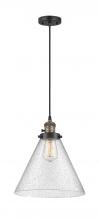  201CSW-BAB-G44-L - Cone - 1 Light - 12 inch - Black Antique Brass - Cord hung - Mini Pendant