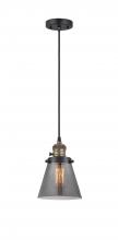  201CSW-BAB-G63-LED - Cone - 1 Light - 6 inch - Black Antique Brass - Cord hung - Mini Pendant