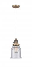  201CSW-BB-G184 - Canton - 1 Light - 6 inch - Brushed Brass - Cord hung - Mini Pendant