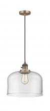  201CSW-BB-G72-L - Bell - 1 Light - 12 inch - Brushed Brass - Cord hung - Mini Pendant