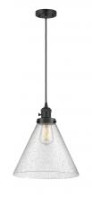  201CSW-BK-G44-L - Cone - 1 Light - 12 inch - Matte Black - Cord hung - Mini Pendant