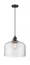  201CSW-BK-G72-L - Bell - 1 Light - 12 inch - Matte Black - Cord hung - Mini Pendant