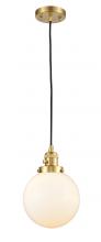 Innovations Lighting 201CSW-SG-G201-8-LED - Beacon - 1 Light - 8 inch - Satin Gold - Cord hung - Mini Pendant