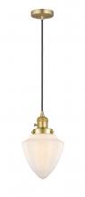 Innovations Lighting 201CSW-SG-G661-7-LED - Bullet - 1 Light - 7 inch - Satin Gold - Cord hung - Mini Pendant