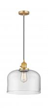  201CSW-SG-G72-L - Bell - 1 Light - 12 inch - Satin Gold - Cord hung - Mini Pendant