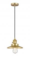 Innovations Lighting 201CSW-SG-M4-LED - Railroad - 1 Light - 8 inch - Satin Gold - Cord hung - Mini Pendant