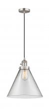  201CSW-SN-G42-L - Cone - 1 Light - 12 inch - Brushed Satin Nickel - Cord hung - Mini Pendant