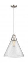  201CSW-SN-G44-L - Cone - 1 Light - 12 inch - Brushed Satin Nickel - Cord hung - Mini Pendant