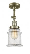  201F-AB-G184-LED - Canton - 1 Light - 6 inch - Antique Brass - Semi-Flush Mount