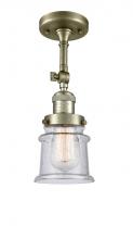  201F-AB-G184S-LED - Canton - 1 Light - 5 inch - Antique Brass - Semi-Flush Mount