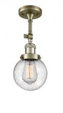  201F-AB-G204-6-LED - Beacon - 1 Light - 6 inch - Antique Brass - Semi-Flush Mount