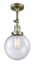  201F-AB-G204-8-LED - Beacon - 1 Light - 8 inch - Antique Brass - Semi-Flush Mount