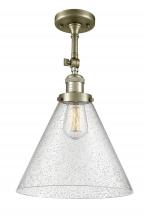  201F-AB-G44-L - Cone - 1 Light - 12 inch - Antique Brass - Semi-Flush Mount