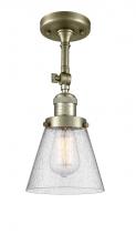  201F-AB-G64-LED - Cone - 1 Light - 6 inch - Antique Brass - Semi-Flush Mount