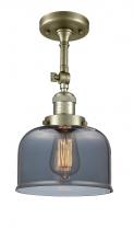  201F-AB-G73-LED - Bell - 1 Light - 8 inch - Antique Brass - Semi-Flush Mount