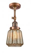  201F-AC-G146-LED - Chatham - 1 Light - 7 inch - Antique Copper - Semi-Flush Mount