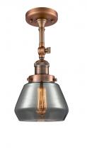  201F-AC-G173-LED - Fulton - 1 Light - 7 inch - Antique Copper - Semi-Flush Mount