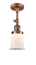  201F-AC-G181S-LED - Canton - 1 Light - 5 inch - Antique Copper - Semi-Flush Mount