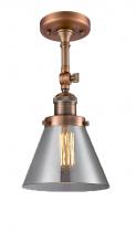  201F-AC-G43-LED - Cone - 1 Light - 8 inch - Antique Copper - Semi-Flush Mount