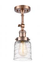  201F-AC-G513-LED - Bell - 1 Light - 5 inch - Antique Copper - Semi-Flush Mount