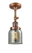  201F-AC-G53-LED - Bell - 1 Light - 5 inch - Antique Copper - Semi-Flush Mount