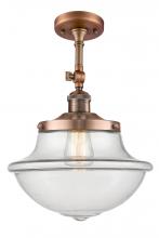  201F-AC-G542 - Oxford - 1 Light - 12 inch - Antique Copper - Semi-Flush Mount