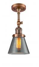  201F-AC-G63-LED - Cone - 1 Light - 6 inch - Antique Copper - Semi-Flush Mount