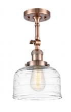  201F-AC-G713-LED - Bell - 1 Light - 8 inch - Antique Copper - Semi-Flush Mount