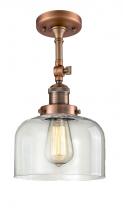  201F-AC-G72 - Bell - 1 Light - 8 inch - Antique Copper - Semi-Flush Mount