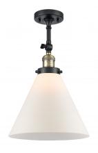  201F-BAB-G41-L-LED - Cone - 1 Light - 12 inch - Black Antique Brass - Semi-Flush Mount