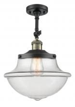  201F-BAB-G542 - Oxford - 1 Light - 12 inch - Black Antique Brass - Semi-Flush Mount