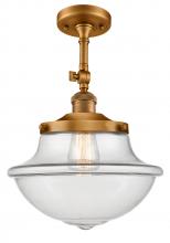  201F-BB-G542 - Oxford - 1 Light - 12 inch - Brushed Brass - Semi-Flush Mount