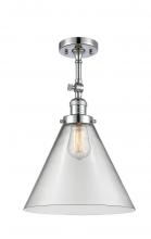  201F-PC-G42-L - Cone - 1 Light - 12 inch - Polished Chrome - Semi-Flush Mount