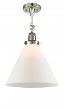 Innovations Lighting 201F-PN-G41-L-LED - Cone - 1 Light - 12 inch - Polished Nickel - Semi-Flush Mount