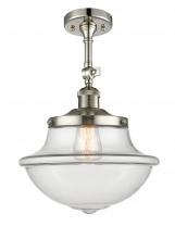  201F-PN-G542 - Oxford - 1 Light - 12 inch - Polished Nickel - Semi-Flush Mount