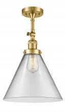  201F-SG-G42-L - Cone - 1 Light - 12 inch - Satin Gold - Semi-Flush Mount