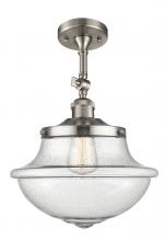  201F-SN-G544 - Oxford - 1 Light - 12 inch - Brushed Satin Nickel - Semi-Flush Mount